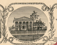 Res. of John M. Newton, Esq., New York 1854 Old Town Map Custom Print - Albany Co.