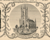 First Presbyterian Church, New York 1854 Old Town Map Custom Print - Albany Co.
