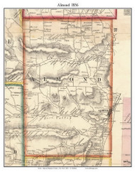 Almond, New York 1856 Old Town Map Custom Print - Allegany Co.