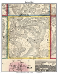 Bolivar, New York 1856 Old Town Map Custom Print - Allegany Co.