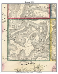 Genesee, New York 1856 Old Town Map Custom Print - Allegany Co.