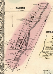 Almond Village, New York 1856 Old Town Map Custom Print - Allegany Co.