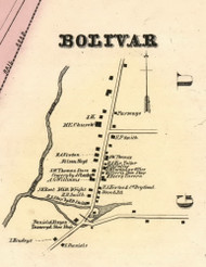 Bolivar Village, New York 1856 Old Town Map Custom Print - Allegany Co.