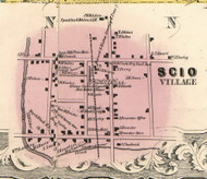 Scio Village, New York 1856 Old Town Map Custom Print - Allegany Co.