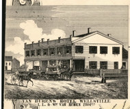 Van Buren's Hotel, New York 1856 Old Town Map Custom Print - Allegany Co.