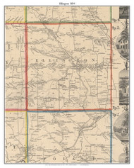 Ellington, New York 1854 Old Town Map Custom Print - Chautauque Co.