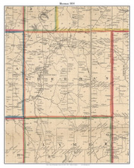 Sherman, New York 1854 Old Town Map Custom Print - Chautauque Co.