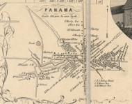 Panama Village, New York 1854 Old Town Map Custom Print - Chautauque Co.