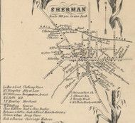 Sherman Village, New York 1854 Old Town Map Custom Print - Chautauque Co.