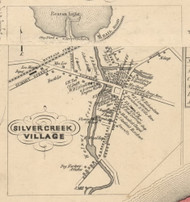 Silvercreek Village, New York 1854 Old Town Map Custom Print - Chautauque Co.