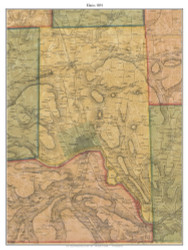 Elmira, New York 1853 Old Town Map Custom Print - Chemung Co.