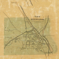 Horse Heads Village, New York 1853 Old Town Map Custom Print - Chemung Co.