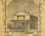 Bentley's Store, New York 1853 Old Town Map Custom Print - Chemung Co.