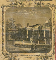 Res. of J.B. Clark, New York 1853 Old Town Map Custom Print - Chemung Co.