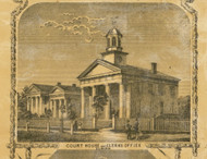 Court House, New York 1853 Old Town Map Custom Print - Chemung Co.