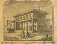 Davis Hotel, New York 1853 Old Town Map Custom Print - Chemung Co.