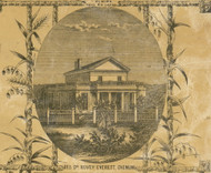 Res. of Dr. H. Everett, New York 1853 Old Town Map Custom Print - Chemung Co.