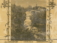 Havana Falls, New York 1853 Old Town Map Custom Print - Chemung Co.
