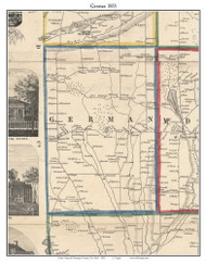 German, New York 1855 Old Town Map Custom Print - Chenango Co.