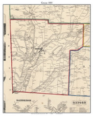 Greene, New York 1855 Old Town Map Custom Print - Chenango Co.