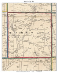 McDonough, New York 1855 Old Town Map Custom Print - Chenango Co.
