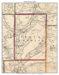 North Norwich, New York 1855 Old Town Map Custom Print - Chenango Co.