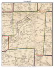 Oxford, New York 1855 Old Town Map Custom Print - Chenango Co.