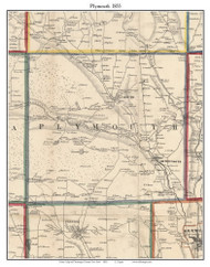 Plymouth, New York 1855 Old Town Map Custom Print - Chenango Co.