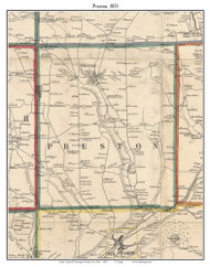 Preston, New York 1855 Old Town Map Custom Print - Chenango Co.