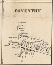Coventry Village, New York 1855 Old Town Map Custom Print - Chenango Co.