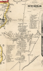 New Berlin Village, New York 1855 Old Town Map Custom Print - Chenango Co.