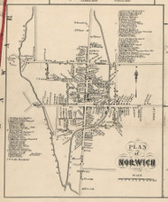 Norwich Village, New York 1855 Old Town Map Custom Print - Chenango Co.