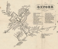 Oxford Village, New York 1855 Old Town Map Custom Print - Chenango Co.