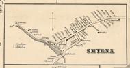 Smyrna Village, New York 1855 Old Town Map Custom Print - Chenango Co.