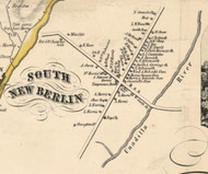 South New Berlin Village, New York 1855 Old Town Map Custom Print - Chenango Co.