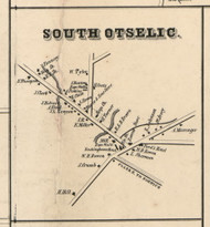 South Otselic Village, New York 1855 Old Town Map Custom Print - Chenango Co.