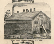 Oxford Hoe & Tool Factory, New York 1855 Old Town Map Custom Print - Chenango Co.