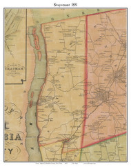Stuyvesant, New York 1851 Old Town Map Custom Print - Columbia Co.