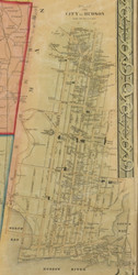 Hudson Village, New York 1851 Old Town Map Custom Print - Columbia Co.