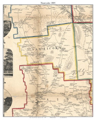 Nanticoke, New York 1855 Old Town Map Custom Print - Broome Co.