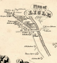 Lisle Village, New York 1855 Old Town Map Custom Print - Broome Co.
