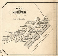 Ninevah Village, New York 1855 Old Town Map Custom Print - Broome Co.