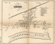 Union Village, New York 1855 Old Town Map Custom Print - Broome Co.