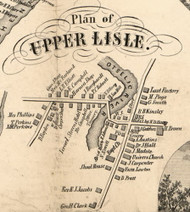 Upper Lisle Village, New York 1855 Old Town Map Custom Print - Broome Co.