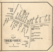 Yorkshire Village, New York 1855 Old Town Map Custom Print - Broome Co.