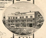 A Ways Hotel, New York 1855 Old Town Map Custom Print - Broome Co.