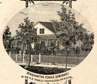 Binghamton Female Seminary, New York 1855 Old Town Map Custom Print - Broome Co.