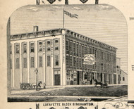 Lafayette Block, New York 1855 Old Town Map Custom Print - Broome Co.