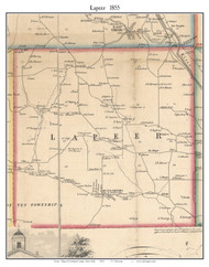 Lapeer, New York 1855 Old Town Map Custom Print - Cortland Co.