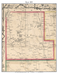 Scott, New York 1855 Old Town Map Custom Print - Cortland Co.
